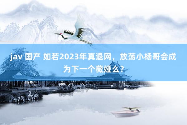 jav 国产 如若2023年真退网，放荡小杨哥会成为下一个薇娅么？